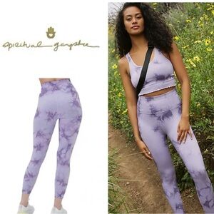 Spiritual Gangster Purple Tie-Dye Women's Leggings